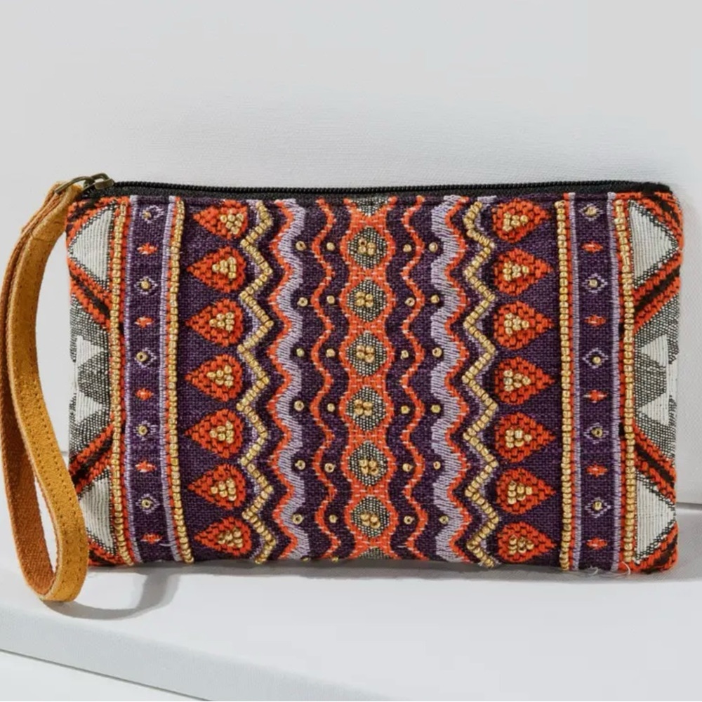 Southwest  Handmade Ethnic Patterned Clutch NWT - Picture 7 of 12